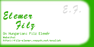 elemer filz business card